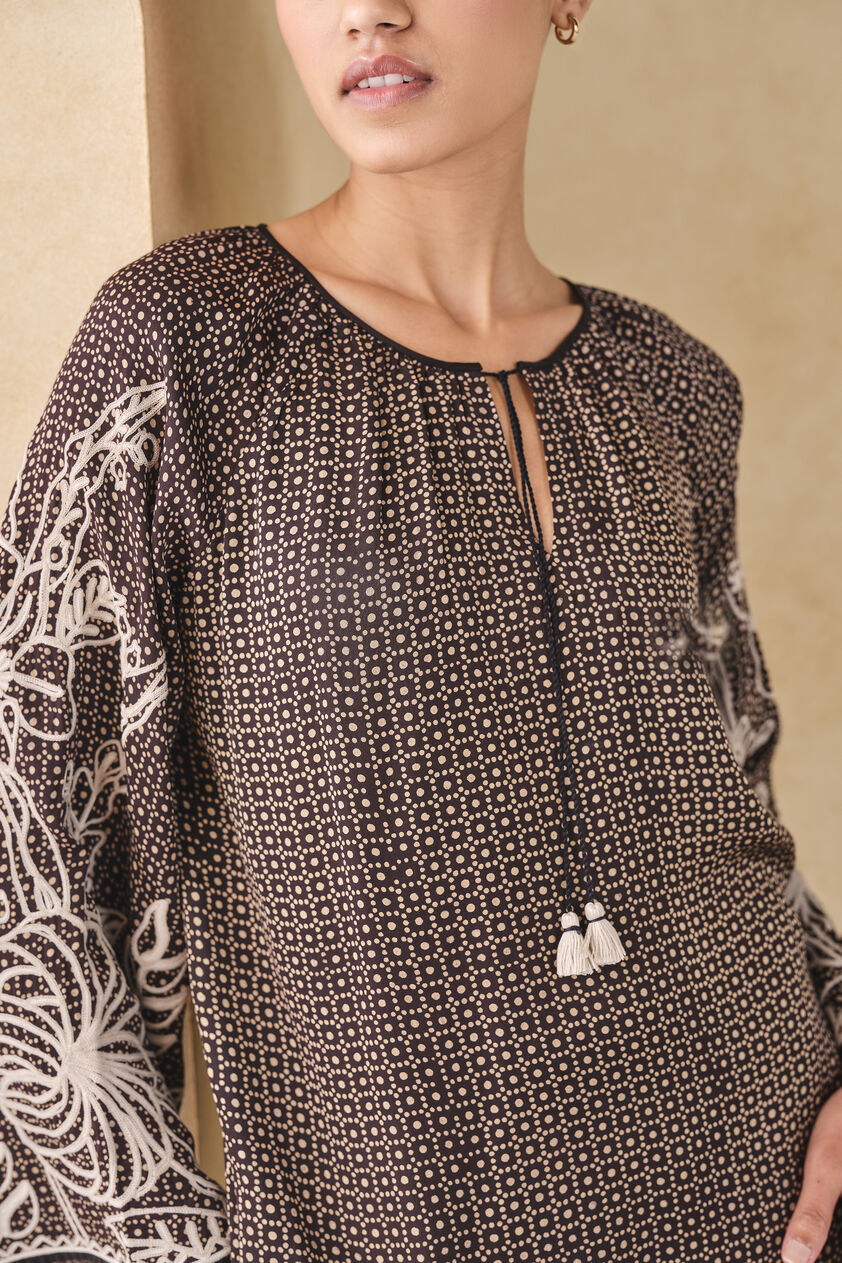 Terrain Handcrafted Ajrakh Top - Black, Black, image 5